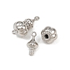 Brass Micro Pave Cubic Zirconia Screw Clasps KK-C136-03P-2