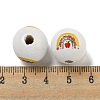 Printed Wood European Beads WOOD-L020-D06-3