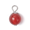 21Pcs 21 Styles Natural & Synthetic Mixed Gemstone Round Charms PALLOY-JF04619-02-4