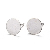 925 Sterling Silver Flat Pad  Stud Earring Findings STER-K167-045F-S-8