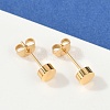 Ion Plating(IP) Flat Round 304 Stainless Steel Stud Earrings EJEW-O052-08G-3