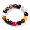 Natural Mixed Gemstone Round Beads Stretch Bracelets for Women Men  G-T141-20-3