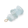 10Pcs 5 Colors 12 Constellation Natural Aquamarine & Citrine & Rose Quartz & Tiger Eye & Dyed Blue Tiger Eye Pendants PALLOY-JF02839-08-5