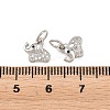 Brass Micro Pave Clear Cubic Zirconia Charms KK-H292-56C-P-3