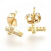 Brass Ear Studs EJEW-P157-06G-NR-1