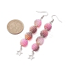 4 Pairs 4 Colors Waxberry Round Acrylic Beaded Dangle Earring Sets EJEW-JE05889-3