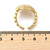 Brass Micro Pave Cubic Zirconia Adjustable Open Cuff Rings for Women RJEW-K292-05G-5