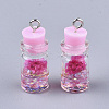 Glass Bottle Pendant Decorations GLAA-S181-05E-2