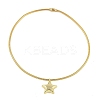 Stainless Steel Round Snake Chain Pendant Necklaces NJEW-D088-01G-02-1