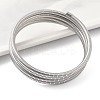 304 Stainless Steel Spring Multi-strand Bangles for Women BJEW-Z086-01P-02-2