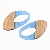 Opaque Resin & Walnut Wood Pendants RESI-S389-002A-C01-2