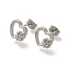 304 Stainless Steel Micro Pave Clear Cubic Zirconia Stud Earrings EJEW-H018-02P-04-2