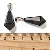 Natural Obsidian Pointed Pendants G-B127-15P-01-3