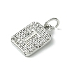 Rack Plating Brass Micro Pave Clear Cubic Zirconia Charms KK-G501-01T-P-2