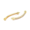 Brass Micro Pave Clear Cubic Zirconia Normal Link Connectors X-ZIRC-K086-31G-2