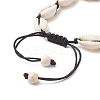 Natural Shell & Synthetic Turquoise Braided Bead Bracelet for Women BJEW-JB09245-03-3