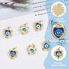 8Pcs 4 Style Brass Micro Pave Clear Cubic Zirconia Pendants KK-DC0002-68-4