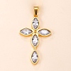 304 Stainless Steel Pave Cubic Zirconia Religion Cross Pendant for Men Women WG31638-01-1