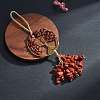 Wire Wrapped Chips Natural Red Jasper Big Pendant Decorations HJEW-SZ0001-27F-3