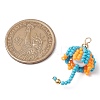 Handmade Umbrella Nylon Wired Glass Seed Beaded Pendants with Glass Pearl Round Bead and Brass Beads PALLOY-MZ00504-03-2