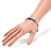 Natural Lapis Lazuli(Dyed) & Gemstone Round Beaded Bracelet for Women BJEW-JB08336-02-3