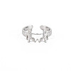 Non-Tarnish 304 Stainless Steel 12 Constellations/Zodiac Signs Open Cuff Ring for Women RJEW-S405-156P-F-1