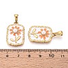 304 Stainless Steel & Enamel & ABS Imitation Pearl Pendants STAS-T072-144A-G-3