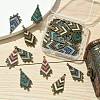 30Pcs 5 Colors Tibetan Style Alloy Enamel Chandelier Component Links ENAM-CJ0005-91-5