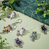 6Pcs 6 Styles Zinc Alloy Natural Gemstone Pendants FIND-PH0025-35-2
