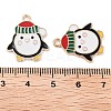Christmas Theme Barrel Plating Alloy Enamel Pendants PALLOY-S192-01KCG-05-3