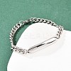 304 Stainless Steel Cuban Link Chain Bracelets for Men Women BJEW-G766-05P-01-3