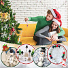 60Pcs 6 Styles Round Christmas Snowman Print Wood European Beads WOOD-PH0002-98-6
