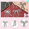 5Pcs 5 Styles Bowknot Plastic Imitation Pearl Shoe Charms AJEW-CJ0001-64-3
