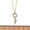 Brass Micro Pave Cubic Zirconia Ring Key Pendant Necklaces for Women NJEW-R027-03G-03-5