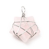 Natural Rose Quartz Pendants G-D458-07P-09-RS-2