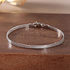925 Sterling Silver Wheat Chain Bracelets for Women BJEW-A037-09P-1