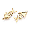 304 Stainless Steel Fishbone Pendants STAS-T069-07G-2