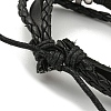 Braided PU Leather & Waxed Cords Triple Layer Multi-strand Bracelets BJEW-P329-06A-AB-3