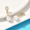 Natural Pearl Dangle Ear Studs EJEW-L099-01G-2