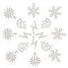 16Pcs 4 Style 201 Stainless Steel Pendants STAS-DC0001-69-1