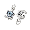Brass Micro Pave Cubic Zirconia Charms KK-U056-44P-2