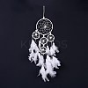 Native Style Five Rings Woven Net/Web with Feather Wall Hanging Decoration LS-HJEW-A002-02-4