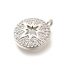 Brass Micro Pave Clear Cubic Zirconia Pendants KK-L225-020P-2