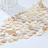 Resin Disc Long Tassel Cotton Rope Bib Necklaces with Alloy End Chains for Women FS-WG31146-01-4