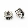 Brass Micro Pave Grade AAA Cubic Zirconia Bead Spacers ZIRC-G100-6mm-61-NR-2