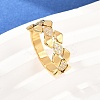 304 Stainless Steel Micro Pave Cubic Zirconia Finger Rings for Women RJEW-K315-03G-3