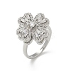 Clover Rotatable Open Cuff Rings for Women RJEW-R007-02P-4
