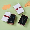 Kraft Cotton Filled Rectangle Cardboard Jewelry Set Boxes with Bowknot CBOX-N006-03-6