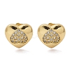 Brass Micro Pave Clear Cubic Zirconia Stud Earrings EJEW-D305-13G-3