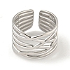 Non-Tarnish 304 Stainless Steel Open Cuff Ring RJEW-A043-27P-2